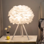Feather Table Lamp – Modern Bedside & Living Room Light