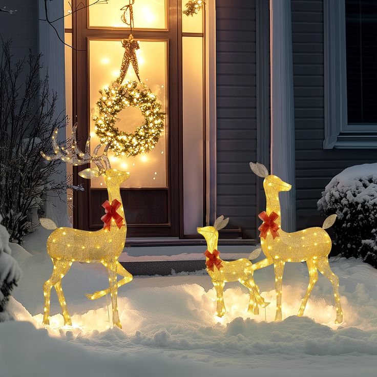 LED Reindeer Decorations – Outdoor Christmas Decor 3PCS