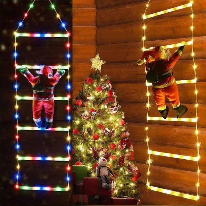 LED Santa Climbing Ladder Light – USB Xmas Decor
