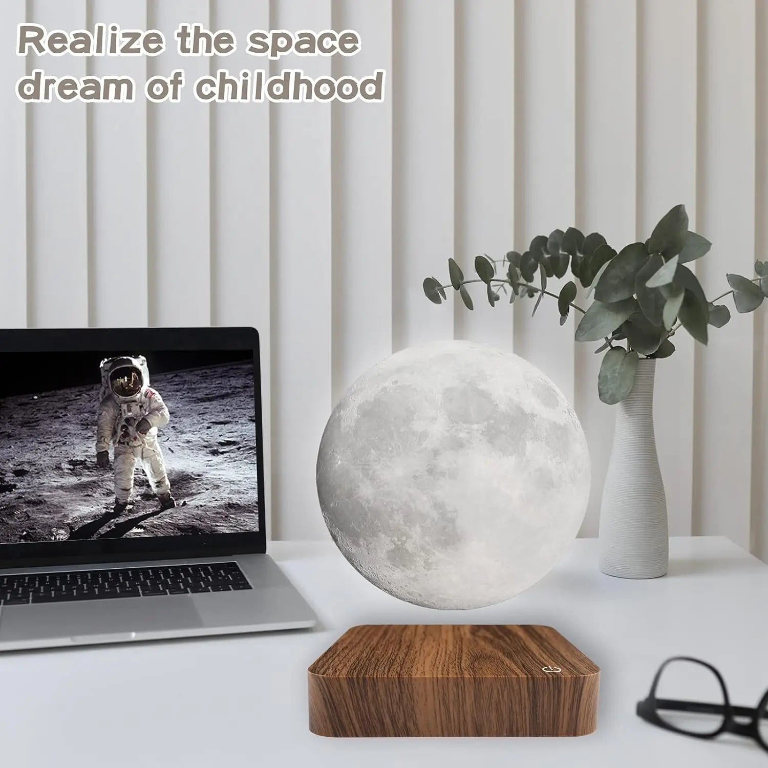 Levitating Moon LED Lamp – 3D Floating Night Light