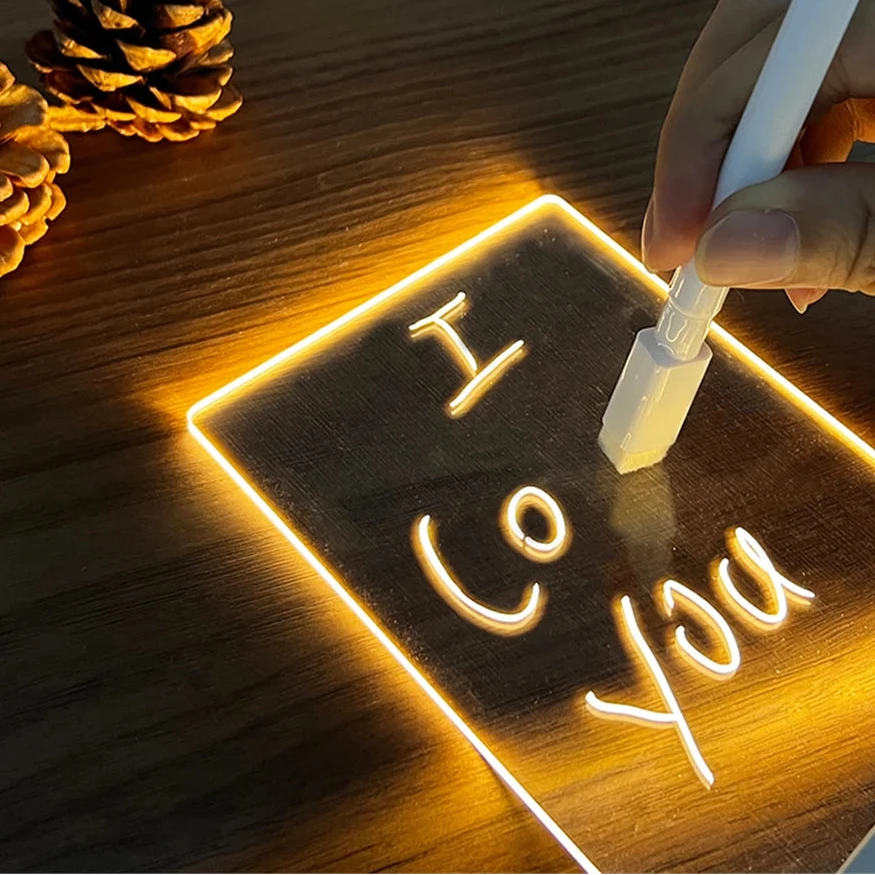 LED Acrylic Night Light – Message & Calendar Board