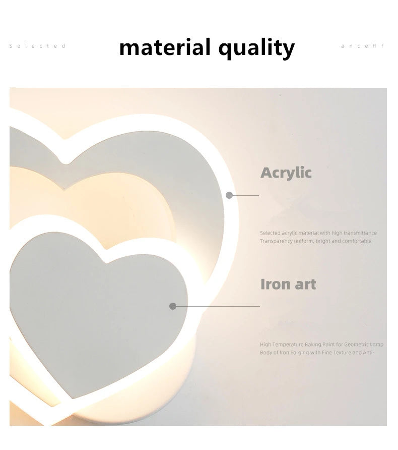 LED Heart Wall Lamp