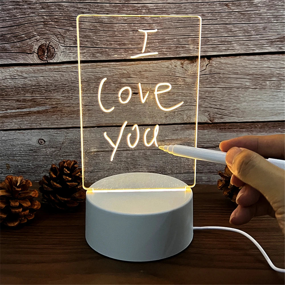 LED Acrylic Night Light – Message & Calendar Board