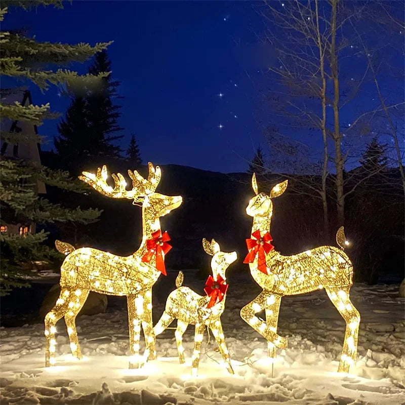 LED Reindeer Decorations – Outdoor Christmas Decor 3PCS