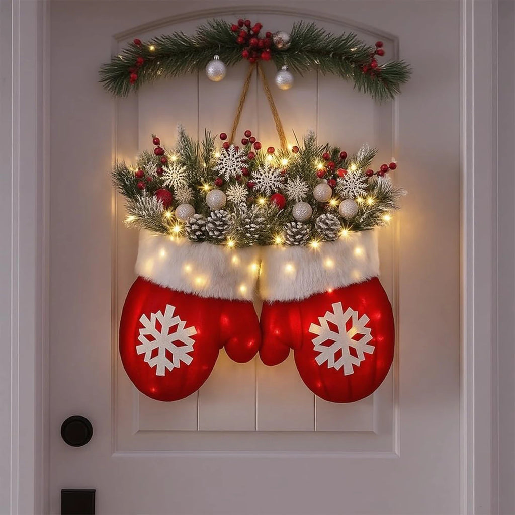 Christmas Glove Wreath –  Door & Window Decor