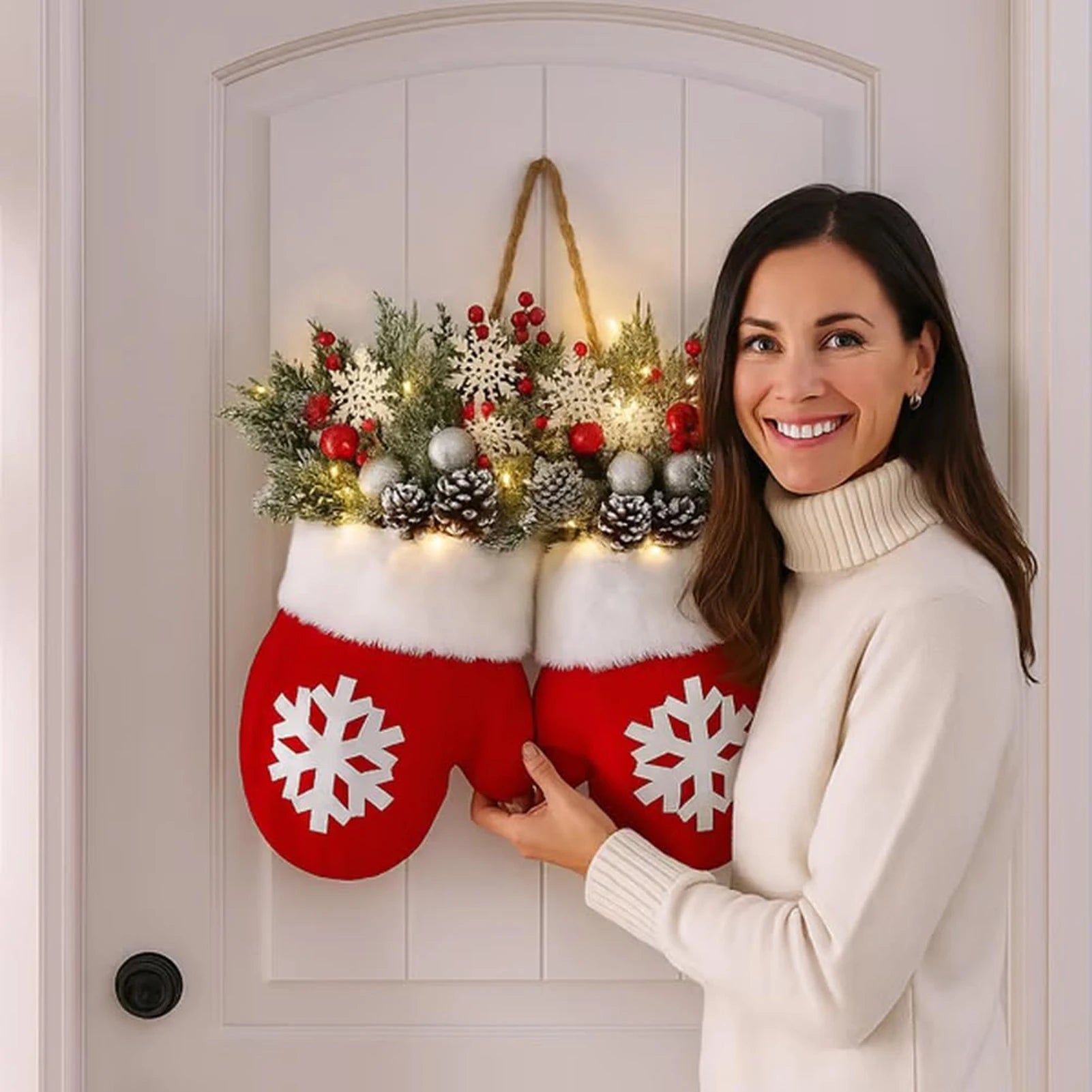 Christmas Glove Wreath –  Door & Window Decor