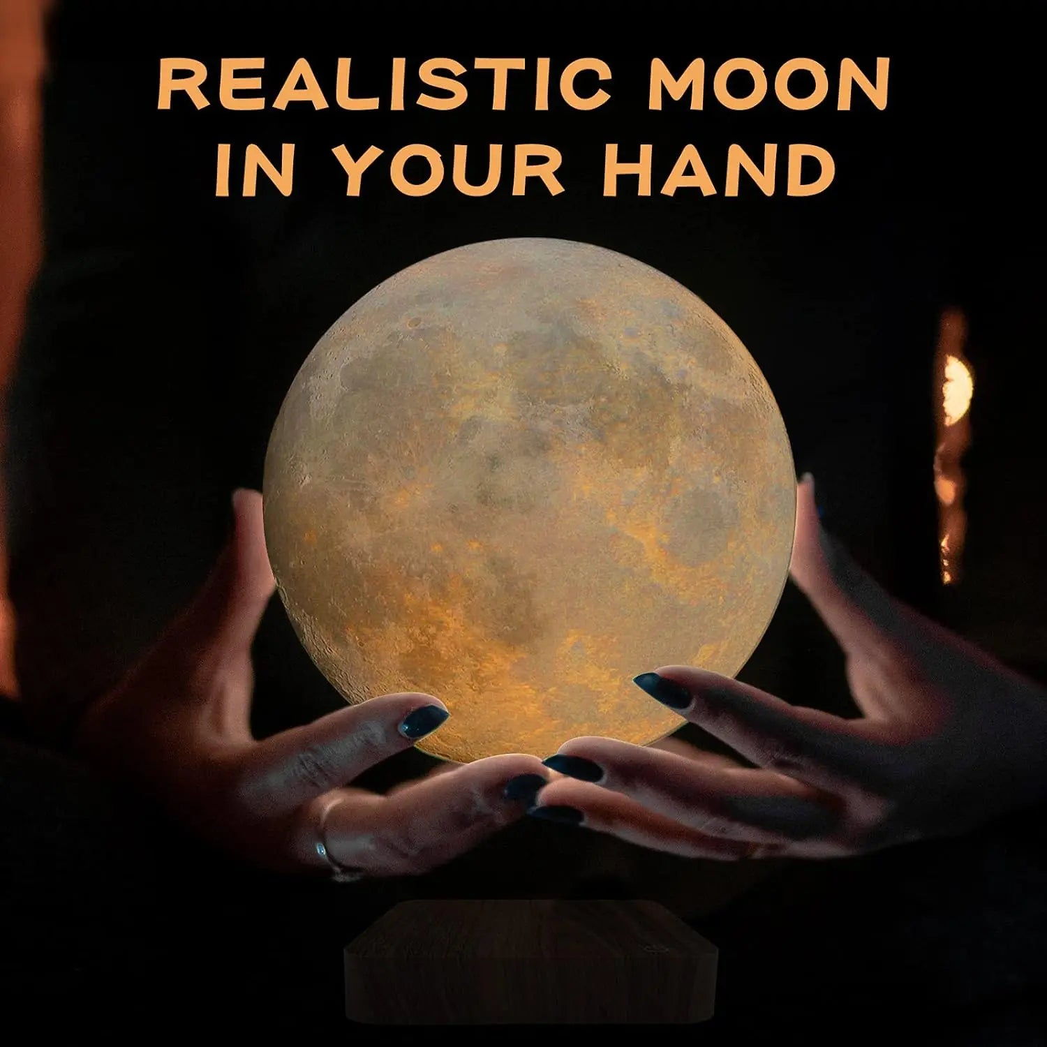 Levitating Moon LED Lamp – 3D Floating Night Light