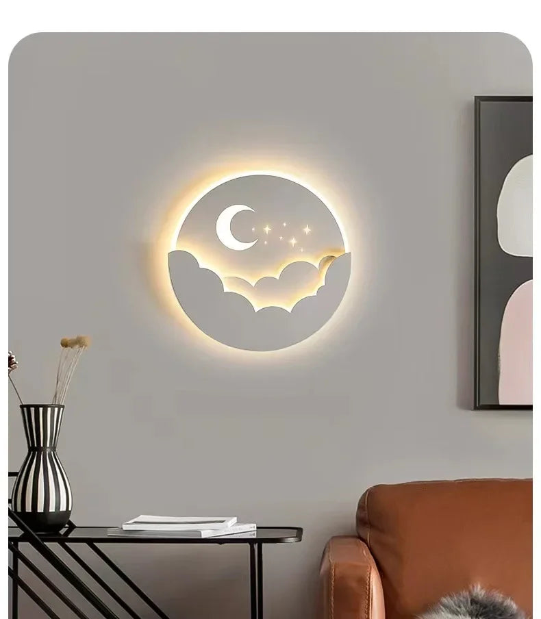 Modern LED Wall Lamp – Cloud & Star Design
