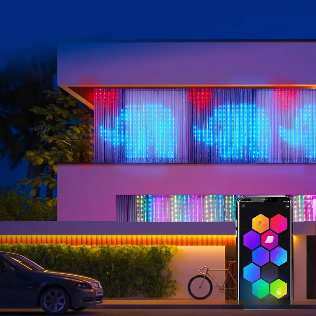 LED Smart Curtain Lights – Music Sync & Remote