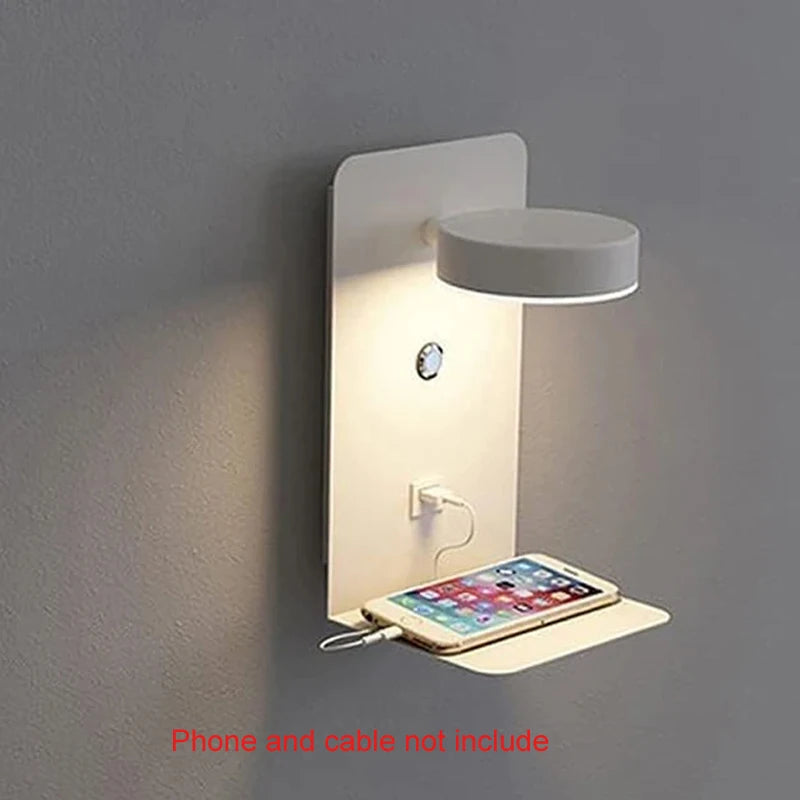 Modern LED Wall Lamp – USB Charging Bedside Light